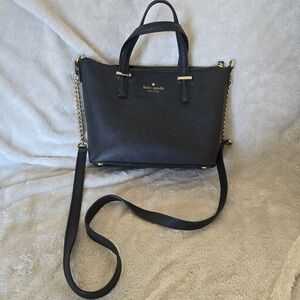 Kate Spade black small purse with straps for crossbody.
